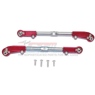 GPM Arrma 1/8 KRATON/Talion/Notorious/Outcast Aluminum+Stainless Steel Adjustable Front Steering TIE Rod -6PC Set (red)