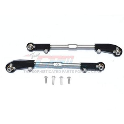 6pc Set Aluminum+Stainless Steel Adjustable Front Steering Tie Rod ARRMA 1/8 KRATON/Talion/Notorious/Outcast by GPM (Black)