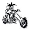 1080 Graphics Joker on Bike Black Leather Keychain with Silver Keyring Key chain view 2