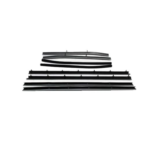 Netmagic Repops N121R Window Felt Kit for 1968-72 Nova 2-Door, Black Chrome, Rubber, 8-Piece