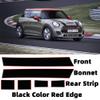 BOJIALI Bonnet Hood Stirps Vinyl Border Pattern for Mini Cooper Cooper and S Hardtop F55 F56 F57(Black/Red Line) view 2