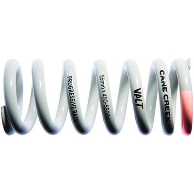 Cane Creek Progressive Rate VALT Lightweight Rear Shock Spring - 65mm x 500-610lbs, White