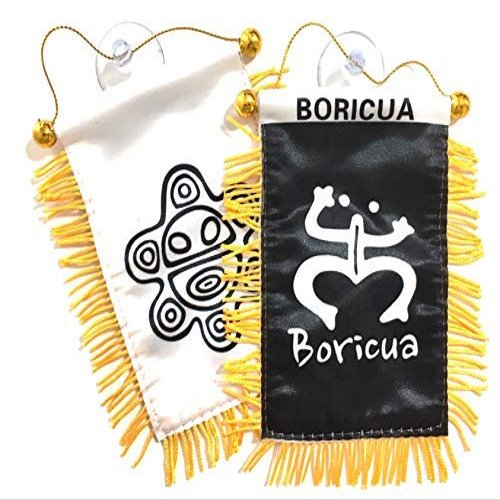 Puerto Rican Flag Mini Banner - Bandera de Puerto Rico Para Auto - Boricua Car Interior Accessory Sticker Decal