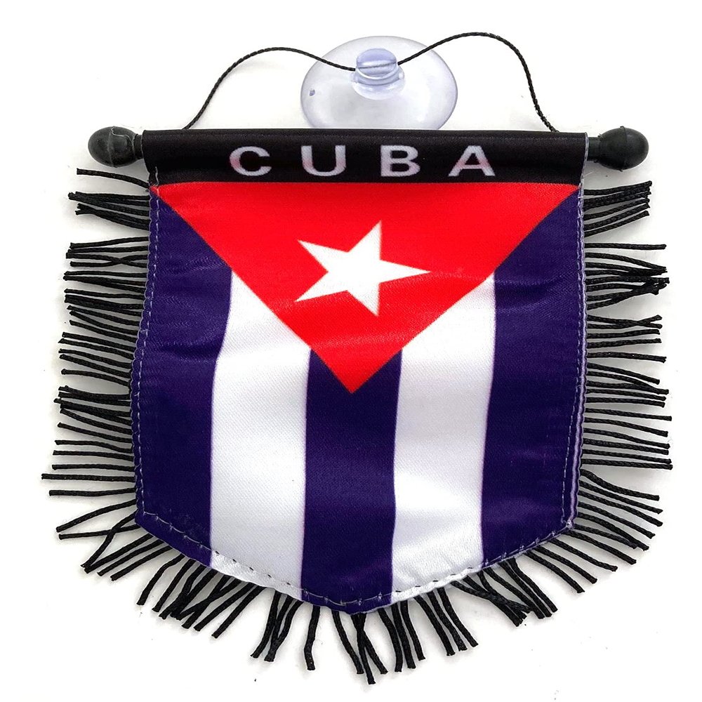 Cuban flag for cars home Cuba car flag bandera cubana Cubano Cars flags Haning Rearview mirror Sticks to glass