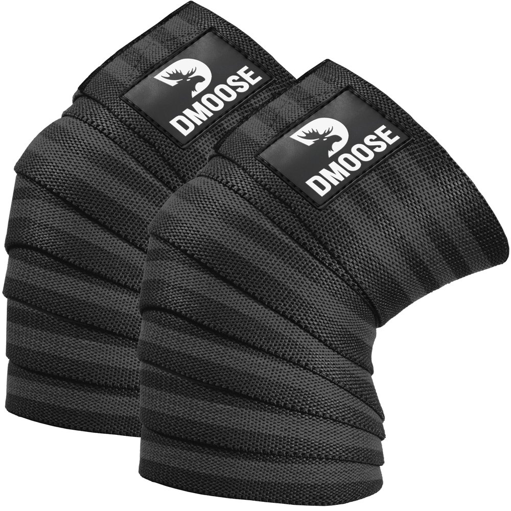 DMoose Fitness Knee Sleeves for Weightlifting (Pair) 78 Knee Wraps for Joint Support, Squats & Powerlifting - Gym Brace Straps for Joint Stability & Pain Relief, USPA & IPL Approved for Men and Women