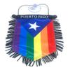 Puerto Rico Rican flags for cars LGBT Quality Made Boricua STICKS to glass easy car interior flag accessory small mini Banner hanging sticker decal automobile LGBTQ pride Rainbow design accessories view 1