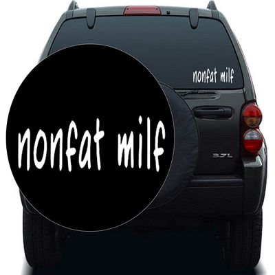 Cartat2s Nonfat Milf Vinyl Decal 7.5in X 2.5in Funny Car Truck Window Sticker Wall Mirror Pick Color (White)