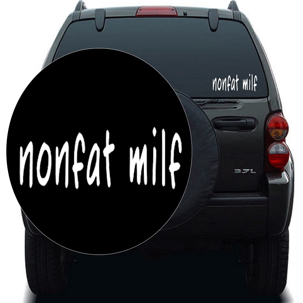 Cartat2s Nonfat Milf Vinyl Decal 7.5in X 2.5in Funny Car Truck Window Sticker Wall Mirror Pick Color (White)