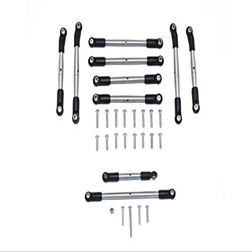 GPM For Tamiya Merc-Benz G500 CC-02 (#58675) Stainless Steel Adjustable Suspension Links & Steering Tie Rods - 10Pc Set Original Color