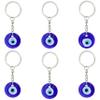 Honbay 6PCS Turkish Blue Evil Eye Keychain Glass Keychain Good Luck Keychain Amulet Car Keychains Purse Backpack Handbag Hanging Ornaments Pendant view 1