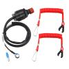 ZOOKOTO Universal Boat Outboard Engine Motor Lanyard Kill Urgent Stop Switch & 2 pcs Safety Tether Lanyard for Yamaha/Tohatsu/Honda Outboard Motors ATV Boat Bike view 1