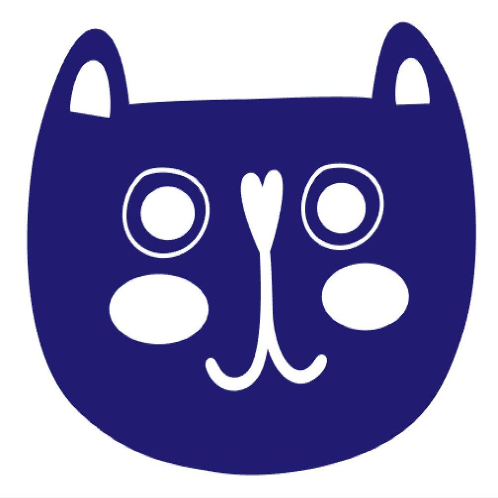 Lovely Cat Face y0174 Vinyl Sticker Decals (Pack of 2) for Car Window Laptop Phone (4" x 3.5", Purple)