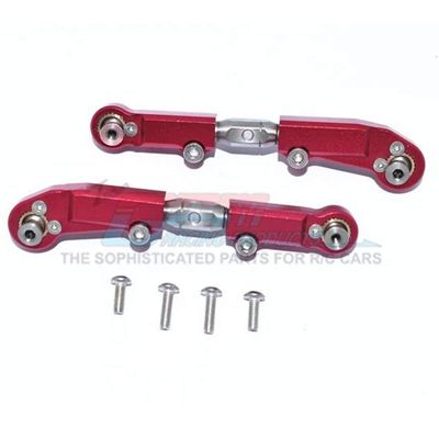 GPM Arrma Limitless/Infraction/Typhon Aluminum+Stainless Steel Adjustable Front Steering TIE Rod -6PC Set (red)