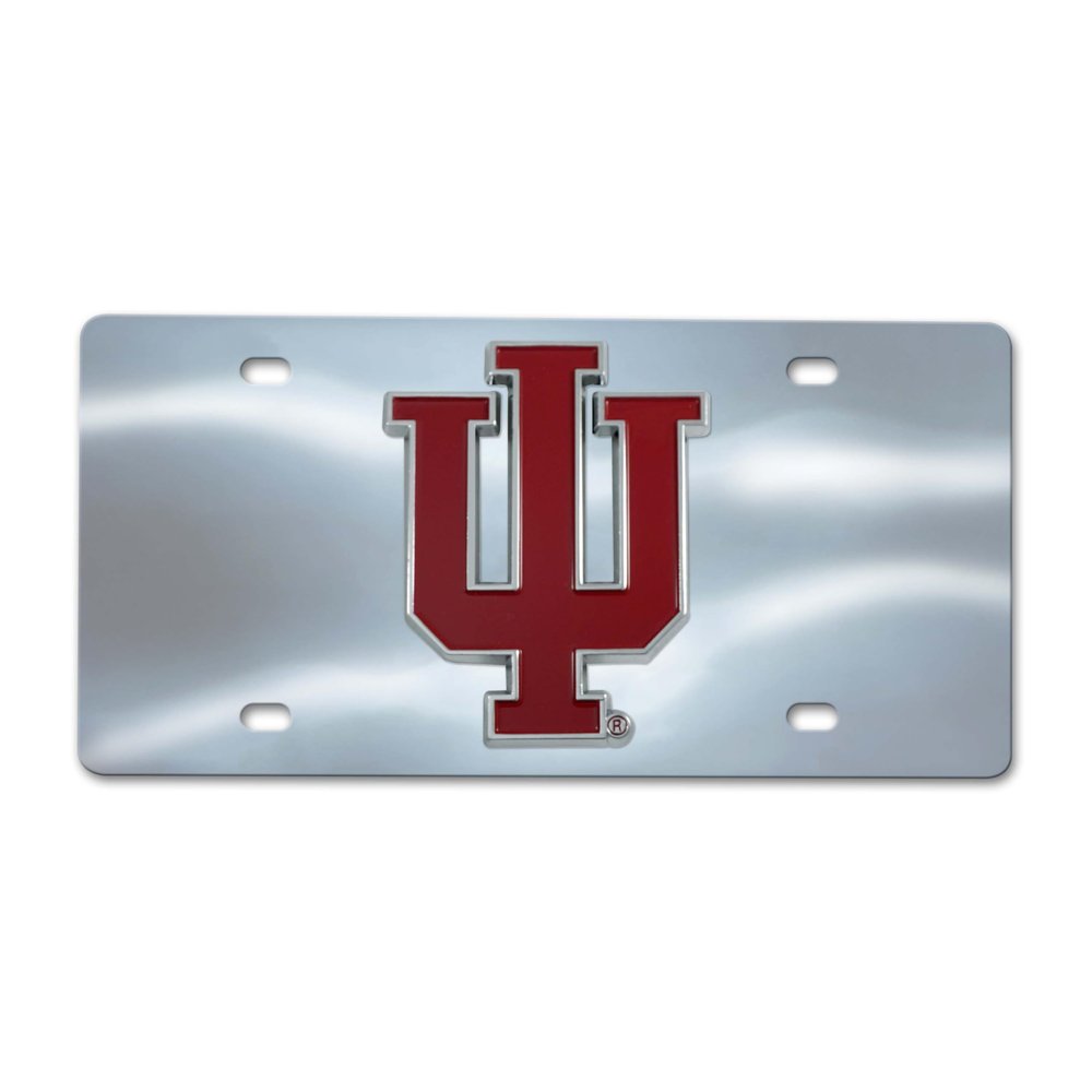 FANMATS 27550 Indiana Hooisers Stainless Steel Front License Plate with Large 3D Molded Team Metal Emblem