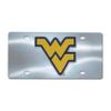 FANMATS 27200 West Virginia Mountaineers Stainless Steel Front License Plate with Large 3D Molded Team Metal Emblem view 1