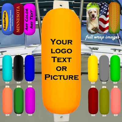 Custom Fender Covers - ADD Your Text - Personalized Fender Covers (6.5" diam, Orange)
