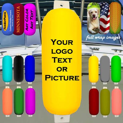 Custom Fender Covers - ADD Your Text - Personalized Fender Covers (6.5" diam, Gold)
