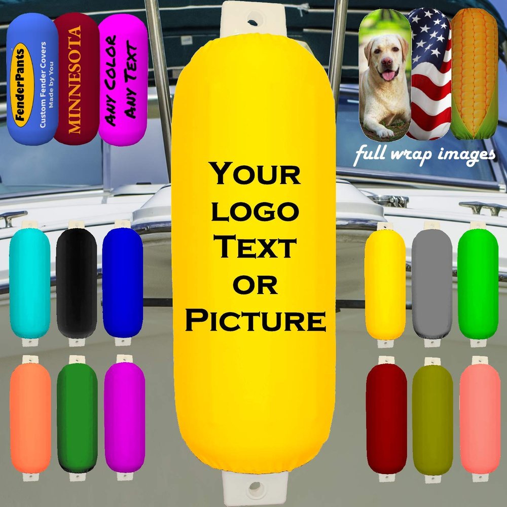 Custom Fender Covers - ADD Your Text - Personalized Fender Covers (6.5" diam, Gold)