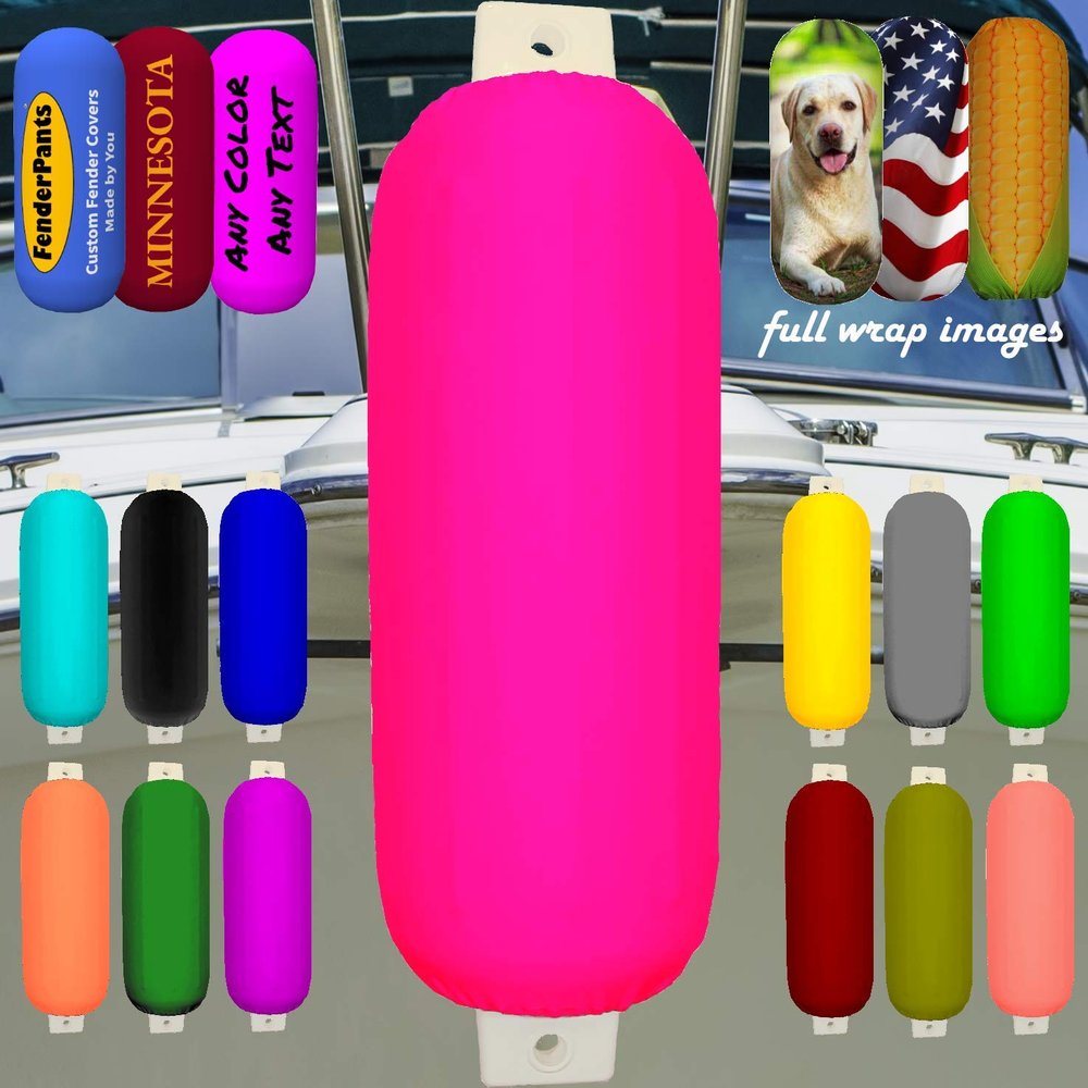 Custom Fender Covers - ADD Your Text - Personalized Fender Covers (8.5" diam, Pink)