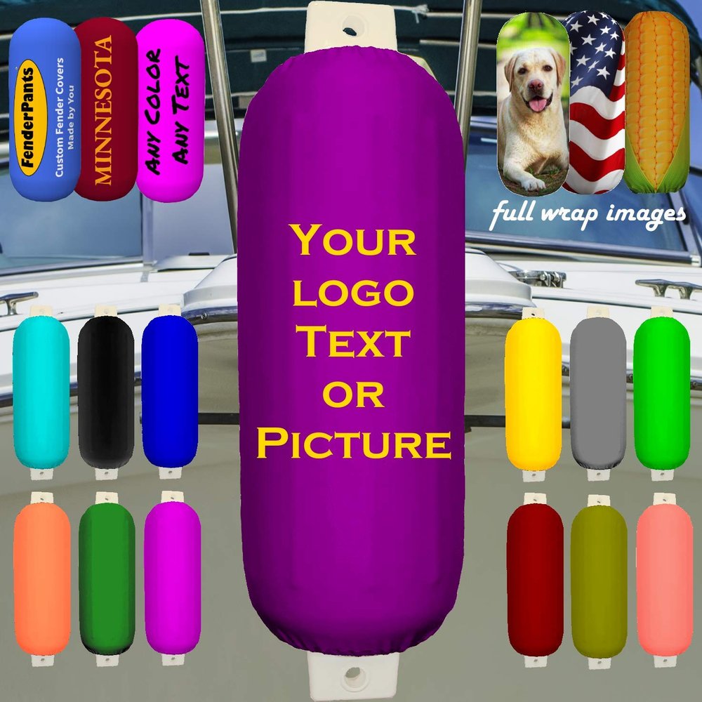 Custom Fender Covers - ADD Your Text - Personalized Fender Covers (10.5" diam, Purple)