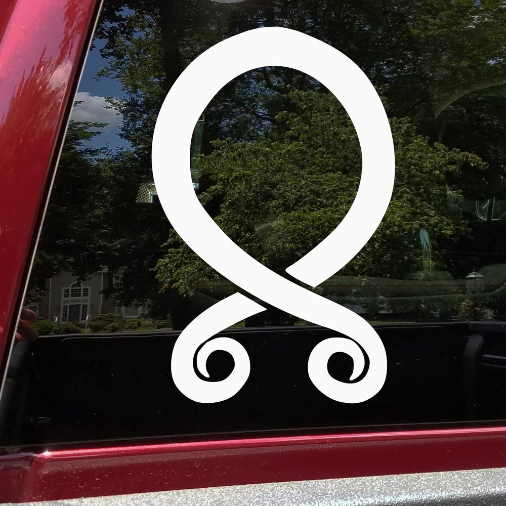 Minglewood Trading Ivory - Troll Cross Vinyl Decal - Trollkors - Norse Protection Rune Symbol - Die Cut Sticker - 14w x 20h inches