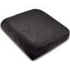 COMFORTANZA Large 19"x17"x3.25" Medium-Firm Memory Foam Seat Cushion with Cooling Effect, Washable Cover and Non-Slip Base for Office Chairs, Wheelchairs, Recliners, Cars - Back Pain Relief - Black view 1