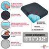COMFORTANZA Large 19"x17"x3.25" Medium-Firm Memory Foam Seat Cushion with Cooling Effect, Washable Cover and Non-Slip Base for Office Chairs, Wheelchairs, Recliners, Cars - Back Pain Relief - Black view 3