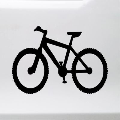 Black - Mountain Bike Vinyl Decal - Biking MTB ATB Bicycle XC Downhill Cyclocross CX - Die Cut Sticker - 12.5w x 7h inches