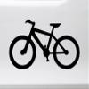 Black - Mountain Bike Vinyl Decal - Biking MTB ATB Bicycle XC Downhill Cyclocross CX - Die Cut Sticker - 12.5w x 7h inches view 1