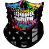 Obacle Skull Face Mask Half Sun Dust Wind Protection, 3D Tube Mask Seamless Durable Face Mask Bandana Skeleton Face Mask Motorcycle Bike Riding Fishing Hunting Cycling Festival (Skull Hip-Hop Flag) view 1