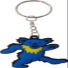 Square Deal Recordings & Supplies Blue Dancing Bear Rubber Key Ring with Yellow Necklace Fun and Playful Keychain Perfect for Bags and Accessories view 1
