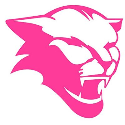 Cougar Head y0216 Vinyl Sticker Decals (Pack of 2) for Car Window Laptop Phone (8" x 7.2", HOT Pink)