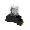 Fielect JQX-13F DC24V Coil 8 Pin 10A DPDT Electromagnetic Power Relay with Base, 2NO 2NC White and Black view 1