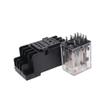 Fielect HH54P AC380V Coil Voltage 14Pin 3A DPDT Electromagnetic Power Relay with Socket and Indicator Light, 4NO 4NC Black and White view 1