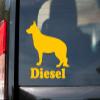 Minglewood Trading Green - German Shepherd with Personalized Name Vinyl Decal V2 - Dog Puppy GSD - Die Cut Sticker - 6w x 6h inches view 3