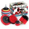 Drillbrush Commercial Heavy Duty Scouring Pads and Scrubber Set Drill Powered Nylon Scrub Brush Attachment Set Outdoor Cleaning Drill Brush Power Scrubber view 1