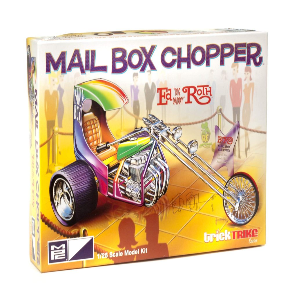 MPC Ed Roth's Mail Box Chopper (Trick Trikes Series) 1/25 Scale Custom Trike Motorcycle Kit, White (MPC892)