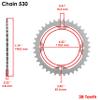 Caltric Drive Chain and Sprocket Kit Compatible with Yamaha Raptor 350 YFM350 2004 2005 2006 2007-2013 view 4