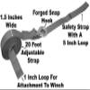CustomTieDowns 1.5 Inch x 20 Foot Replacement Winch Strap, Forged Hook On One End, 18 Inch Safety Strap with A Soft Loop, 1 Inch Loop On Opposite End for Attachment to Winch. (Gray) view 2