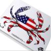 12 inch Wide USA American Flag Crab Sticker Patriotic Fishing Design Boat Car Vehicle Window Graphic view 1