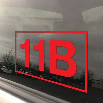 Military Army MOS 11B Infantry 3x5 Red Heavy Duty Die Cut Vinyl Window Sticker Decal