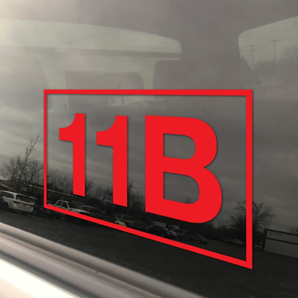 Military Army MOS 11B Infantry 3x5 Red Heavy Duty Die Cut Vinyl Window Sticker Decal