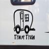 Burgundy - Trailer Trash Vinyl Decal - Camping RV Travel Trailer Park Campground - Die Cut Sticker - 20w x 17.75h inches view 2
