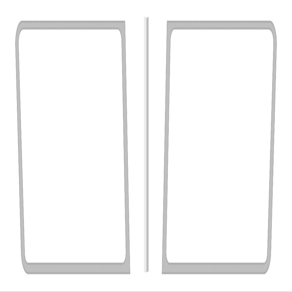 RoadWorks Stainless Steel 3 Piece Windshield Trim for Peterbilt Legacy Cab with 2 Piece Windhsield 1988-2020 | 30109