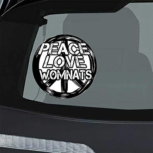 Makoroni - Peace Love WOMNATS Car Laptop Wall Sticker Decal - 5"x5", #x13