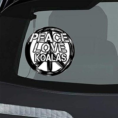 Makoroni - Peace Love Koalas Car Laptop Wall Sticker Decal - 5"x5", #t96