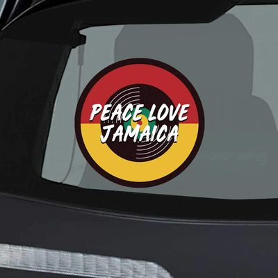 Makoroni - Peace Love Jamaica Jamaican Jamaica Reggae Car Laptop Wall Sticker Decal - 5"x5", #p78