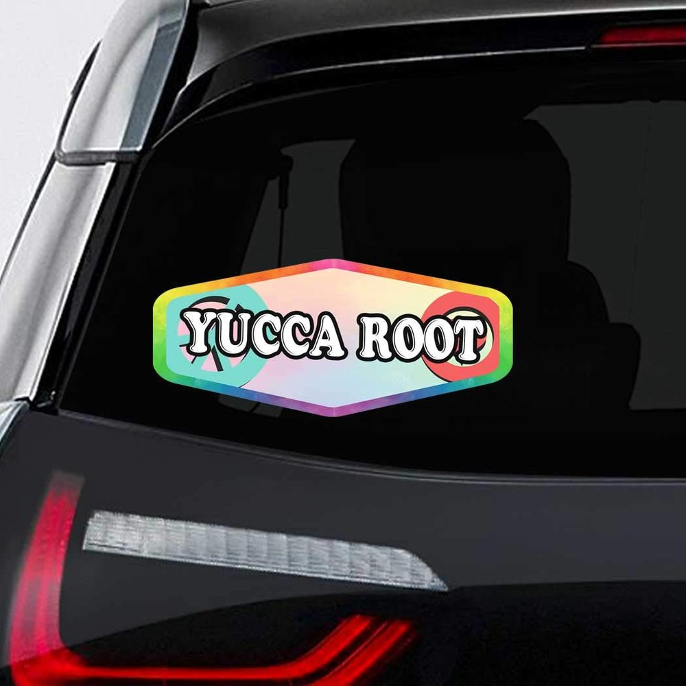 Makoroni - Peace Love Yucca Root Car Laptop Wall Sticker Decal - 8"x4", #l71