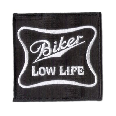 Bayonet Design - Biker Low Life Embroidered Patch 4" X 4" Patch with Wax Backing and merrowed Edge - Motorcycle Jacket - Touring Motorcycle - Metric Thunder