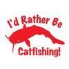 Cartat2s I'd Rather Be Catfishing Vinyl Decal 5.5in X 3.9in Funny Fishing Catfish Boat Lure Tackle Box Car Truck Window Sticker Pick Color (red) view 1